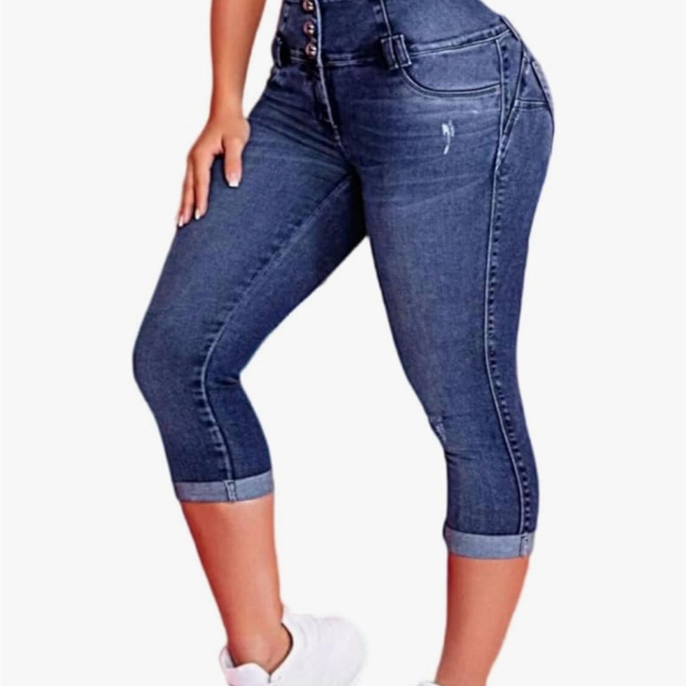Colombian levanta cola Denim Capri Jeans